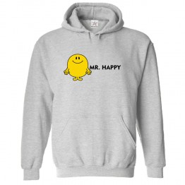 Mr Happy Cartoon Funny Unisex Kids and Adults Pullover Hoodie For Book Series Lovers Sweatshirt